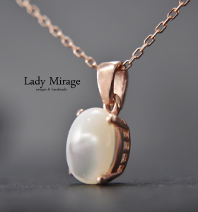 925 Sterling - Real Silver - Rose Gold Necklace with Pendant - Mother of Pearl - Beautiful Necklace - Handmade Gift - Gift for Her - Includes Gift Box